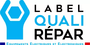 Logo officiel du label QualiRépar, équipements électriques et électroniques