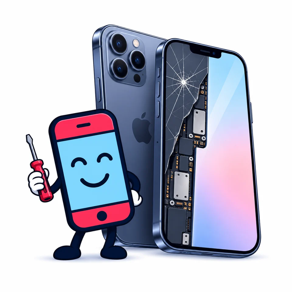 Illustration de la mascotte Feexo pour la réparation iPhone